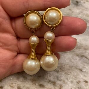 Faux pearl drop earrings
